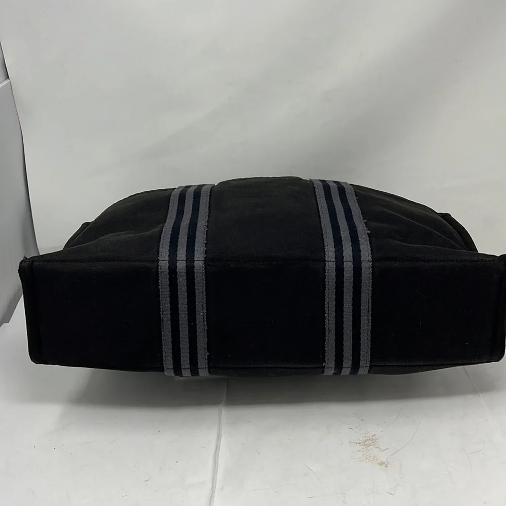 HERMÈS Toile Fourre-Tout MM Black Gray Tote - Picture 4 of 16